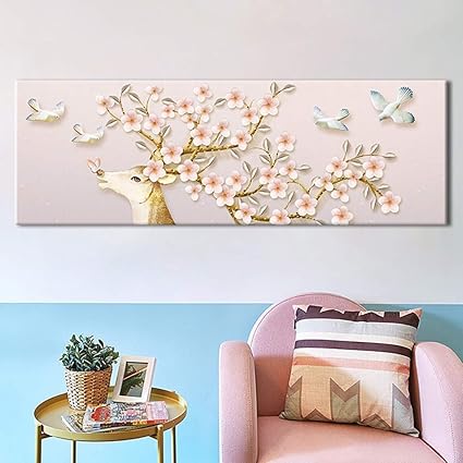 Amazon Com Qka Art Decorative Painting Lucky Tree Flowers
