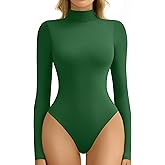 Avidlove Bodysuits for Women High Neck Long Sleeve Body Suits Snap Closure Double Lined Mock Neck Bodysuit Soft