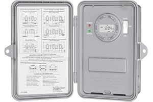 BN-LINK Pool Pump Timer, Outdoor Heavy Duty Timer Box, 2HP 40A Max, 120, 240, 277 VAC, for Pool Pump, Water Heater, Fans, SPA