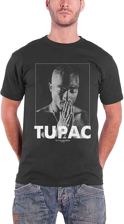 Amazon Tupac 2pac トゥーパック 2パック Praying Logo プレイング ロゴ 公式 メンズ グレー Tシャツ 全サイズ Size Xl アーティストプリント 通販