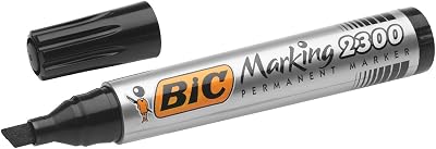 BIC Marking 2300 Permanent Marker Pack of 3 Wide Bevel Tip Black