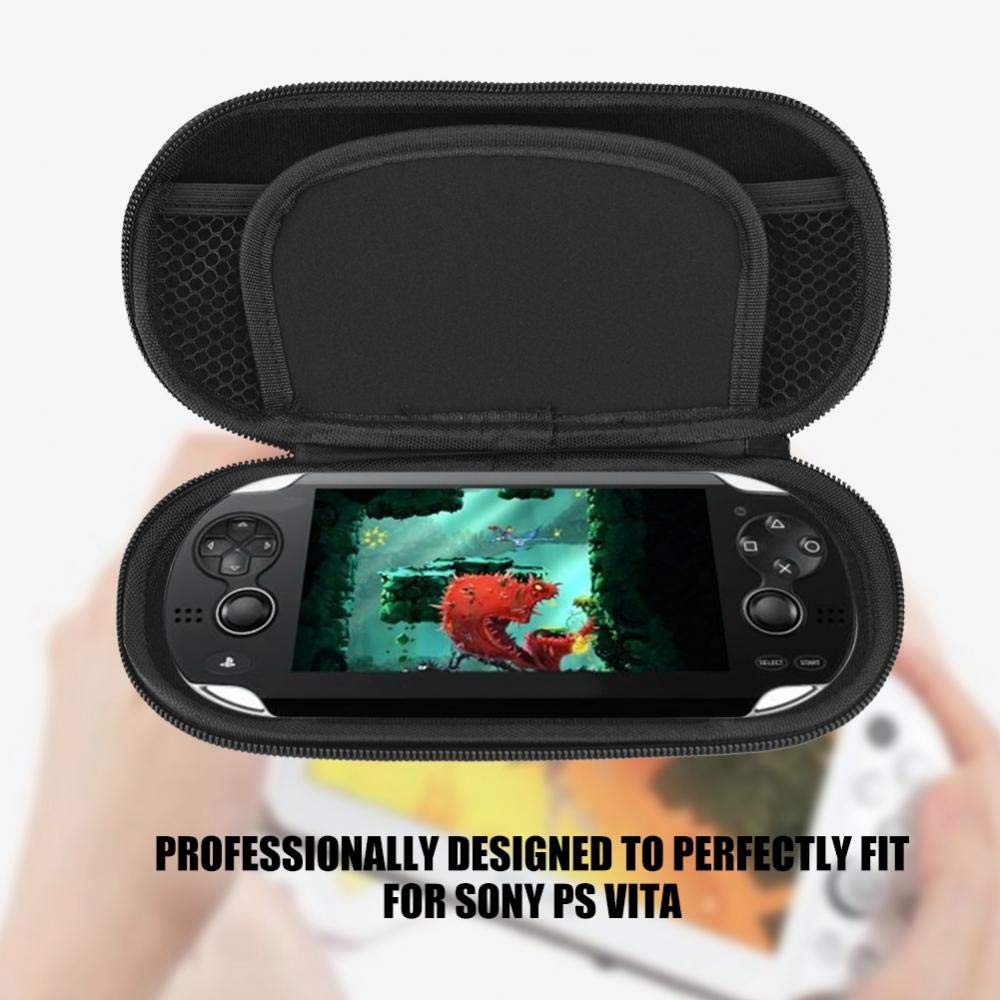Heayzoki Protective Hard Carrying Case Cover Pouch, Shockproof Hard Case Cover Carry Pouch Travel Bag for Sony PS Vita, with built in game storage(Red)