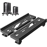 Pc Stand, Adjustable Computer Tower Stand for Carpet Fits Most PC-Black | Mobile CPU Stand Under Desk,Computer Riser for Students and Gamers