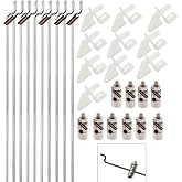 Ltvystore 10Pcs 1.5 x 450mm Z Push Rods Parts &amp; 10Pcs Adjustable Pushrod Connector Linkage Stopper 1.8mm &amp; 10Pcs Nylon Control Horns 21x10 mm Compatible for RC Airplane Plane Boat Replacement