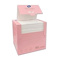 Vinda Ultra – Soft Disposable Face Towels – Extra Large，50 Count – Thick 100% Rayon Fabric Dry Wipes for Sensitive Skin & Makeup Removal