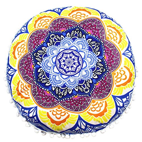 image for Bohemian Throw Pillowcase, Kimloog Indian Mandala Round Sofa Bed Car D