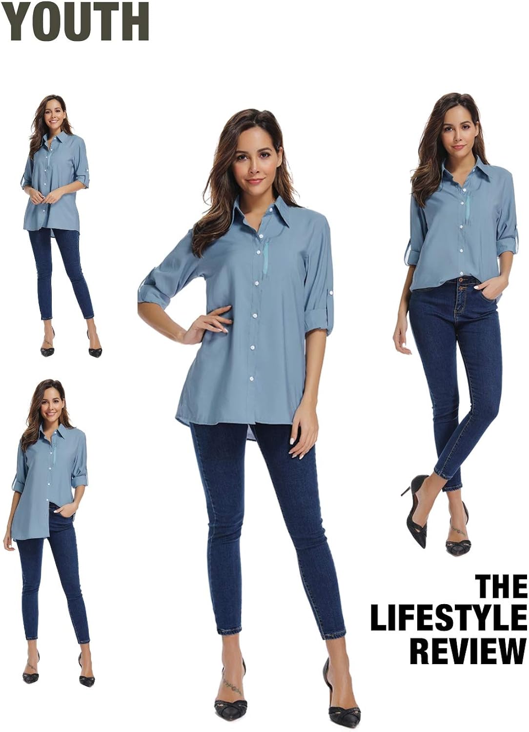 Women's UPF 50 Long Sleeve Sun Protection Shirts Quick Dry Outdoor Fishing Hiking Travel Shirt at  Women’s Clothing store