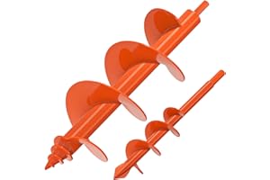 Insaga 2Pack Auger Drill Bit for Post Hole Digger, Spiral Garden Earth Auger Bulb Drill Bit for Planting 1.6 x 9'' and 4 x 12