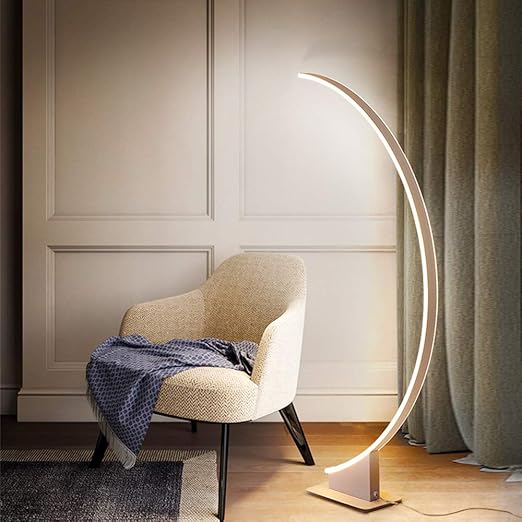 HLIGHT 52W LED Arc Floor Lamp - Over The Couch, Contemporary Standing