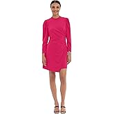 Donna Morgan Womens Leg O' Mutten Sleeve Side Draped Mini Dress
