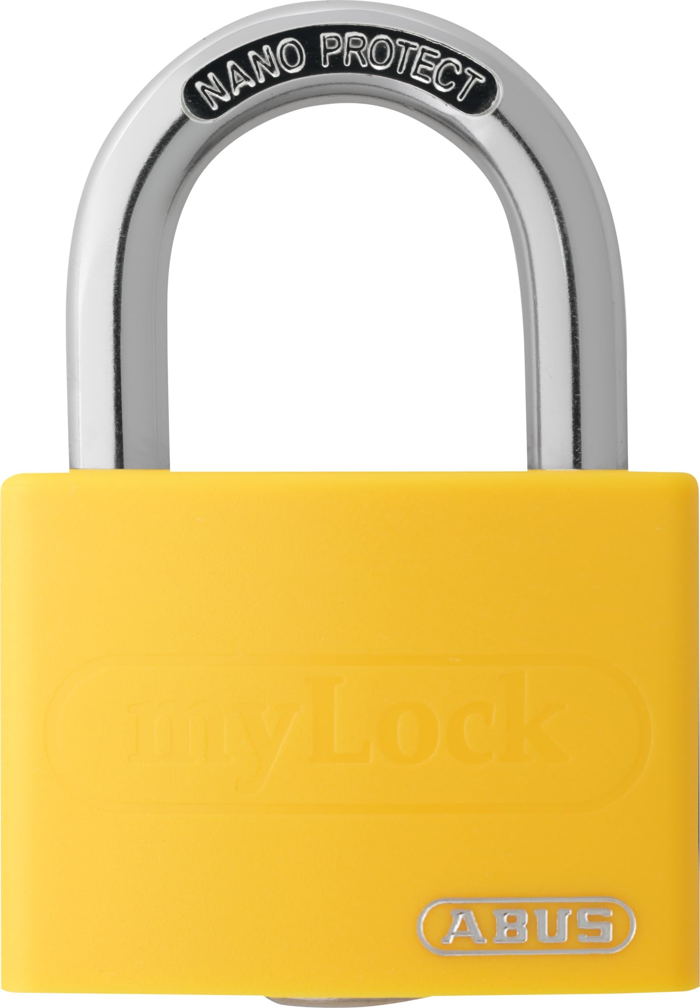 ABUS Padlock T65AL/40 myLOCK - Individually writable - Locker Lock - Solid Aluminium Lock Body - ABUS Security Level 5 - Yellow