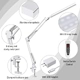 SKYLEO LED Desk Lamp with Clip and Base White 3 Modes 10 Brightness Levels view 5