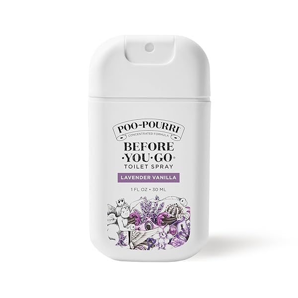 POO-POURRI BEFORE-YOU-GO POCKET TOILET SPRAY, TRAVEL ESSENTIALS, LAVENDER VANILLA, 1 FL OZ, UP TO 50 USES, ON-THE-GO BATHROOM ODOR DEODORIZER WITH ESSENTIAL OILS, TSA APPROVED SIZE