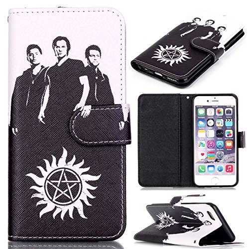 Iphone 6 Case, Iphone 6S Wallet Case - Supernatural Pattern Premium PU Leather Wallet Card Holder Pouch Flip Case Cover with Stand Function for Apple iphone 6 iphone 6S