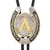 HUABOLA CALYN Bolo Tie for Men- Golden Initial Letter ABCDMJR to Z Western Cowboy Bolo Tie for Women