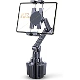 Coolpow Cup Holder Tablet Holder for Car【15" Height Adjustable】 Car Cup Holder ipad Car Mount for Truck Stand Car Tablet Holder Multi Angle Car Mount for All 4.7"-13" Apple iPad Samsung Galaxy Tab