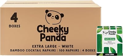 The Cheeky Panda Bamboo Large Paper Napkins 400 White 40x40cm 2 Ply