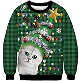 ALBIZIA Unisex Animal Print Crew Neck Ugly Christmas Xmas Pullover Sweatshirt