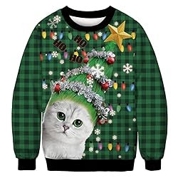 ALBIZIA Ugly Christmas Sweater for Women Cat