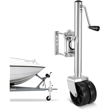 1500 Lb. Capacity Wheel Swing Back Boat Trailer Jack Double Wheel Side Roll Trailer Jack