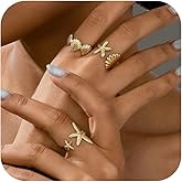 Harry and Henry 3PCS Gold Starfish Statement Ring for Women Chunky Shell Stackable Jewelry Gifts