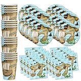Pirate Treasure Map Birthday Party Supplies Set Plates Napkins Cups Tableware Kit for 16