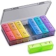 BUG HULL Pill Organizer 2 Times a Day, Large Weekly Pill Box AM PM, 7 Day Pill Case, Day and Night Vitamin Containers for Vitamins, Pill Holder for Supplements