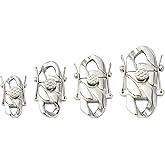 Gythara 4 pcs 4 Stylers Cuban Bayonet 316 Surgical Stainless Steel Clasps Buckle Chain Spring Link Clasps for DIY Necklace Bracelet Keychain Handbag Jewelry Findings - 33×20mm