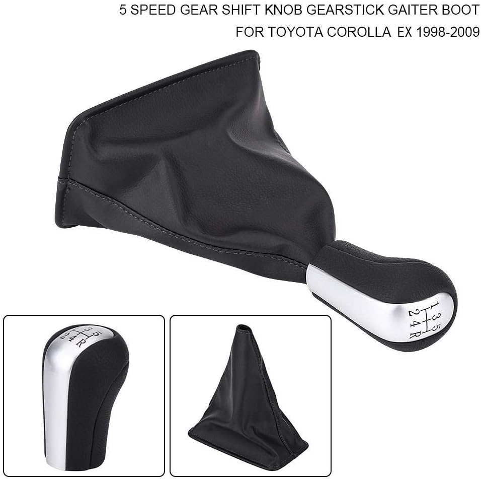 Manual Gear Shift Knob, 5 Speed Gear Shift Knob Gearstick Gaiter Boot for ex 1998-2009 - Image 5