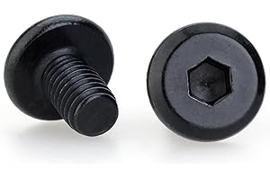 HIRTUOTTER M3 x 8mm 50 Pcs Flat Round Head Hex Socket Cap Screws, 304 Stainless Steel Bolts, Fully Threaded, Black Oxide Finish, Furniture, DIY, 3D Printing