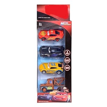 BestBuyToy Metal Master Cars3 Die Cast with Pull Back Function -Set of 4 (McQueen, Cruiz Ramirez, Jackson Storm, Smokey)