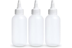BRIGHTFROM Condiment Squeeze Bottles - 4 OZ Squirt Empty Bottles, Twist Top Cap, Leak Proof - Great for Ketchup, Mustard, Syrup, Sauces, Dressing, Oil, Arts and Crafts, BPA-FREE Plastic - 3 PACK
