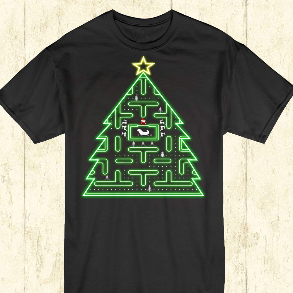 Game Christmas Tree Pac Man Santa Claus Customized Handmade T Shirt