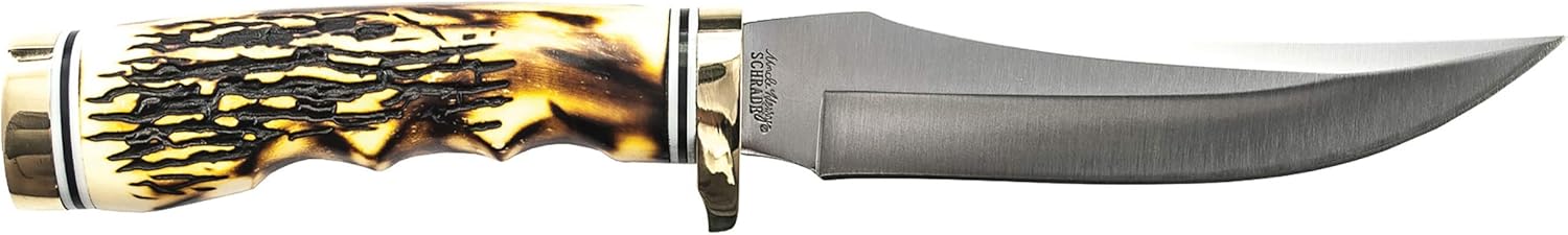 Uncle Henry 153UH Golden Spike Rat Tail Tang 9.25in S.S. Fixed Blade Knife with a 5in Blade and Staglon Handle for Outdoor Survival, Camping and Hunting: Sports & Outdoors