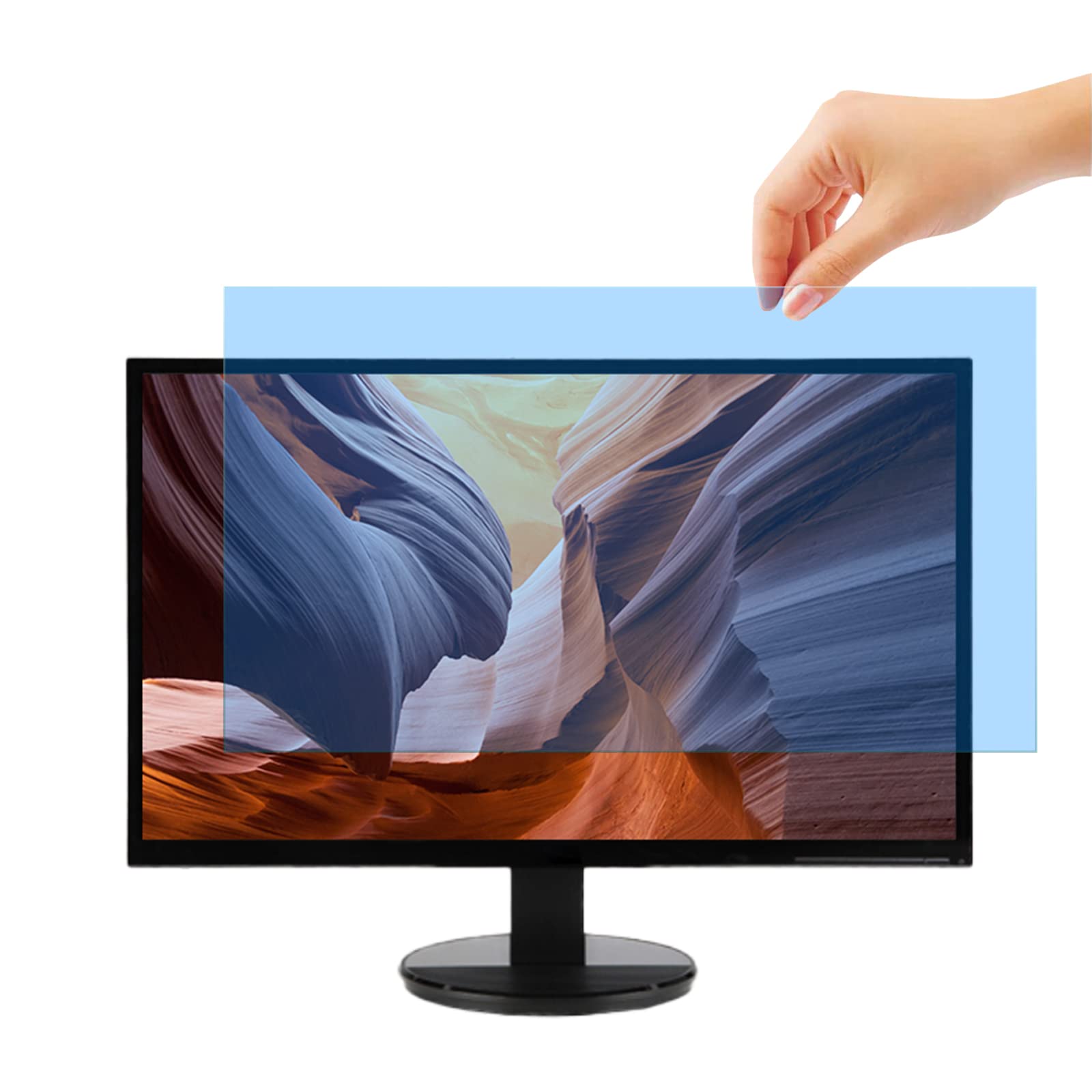 PaceBid Removable 18.5" Computer Premium Blue Light Blocking Screen Protector, Anti Glare Filter Film, Anti-UV Eye Protection Screen Protector for Desktop Monitor 18.5 Inch (16:9)