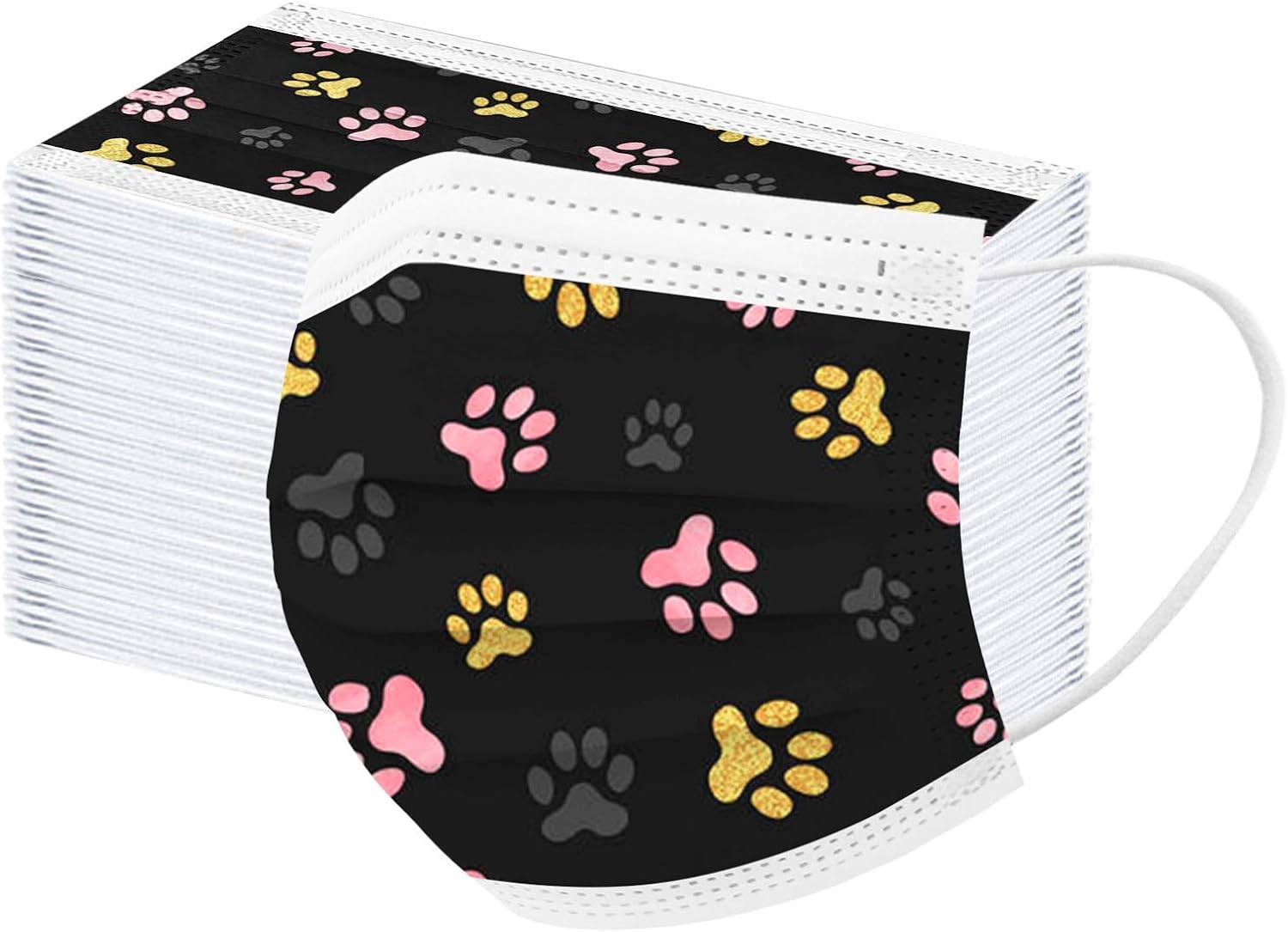100 Pcs Cat Paw Face_Mask for Women Cute Cat Dog Paw