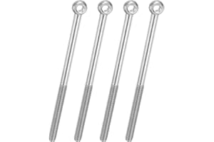 PATIKIL 4 Pcs M8x130mm Shoulder Swing Lifting Eye Bolt, 304 Stainless Steel Metric Half Tooth Thread Fisheye Eye Slip Hole Sc