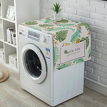 LANGUGU Fridge Dust Cover Kitchen Decor, Universal Sunscreen Cover with Storage Bag for Refrigerator and Washing Machine,Tropical Exotic Palm Tree Leaves Natural Botanical,21