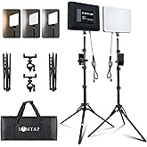 Light for Video Recording, Photography Lighting Kit Studio Lights with 6.5ft Stand, Phone Holder and Bag for TikTok, YouTube, Live Streaming, Podcast, Vlogging (LOMTAP)