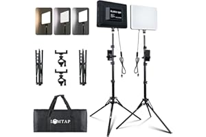 Light for Video Recording, Photography Lighting Kit Studio Lights with 6.5ft Stand, Phone Holder and Bag for TikTok, YouTube, Live Streaming, Podcast, Vlogging (LOMTAP)