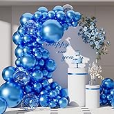 RainbowQ Party 55PCS Blue Metallic Balloons Different Sizes 18/12/5 Inch Shiny Latex Helium Balloons Garland Arch Kit for Anniversary Baby Shower Birthday Party Decorations