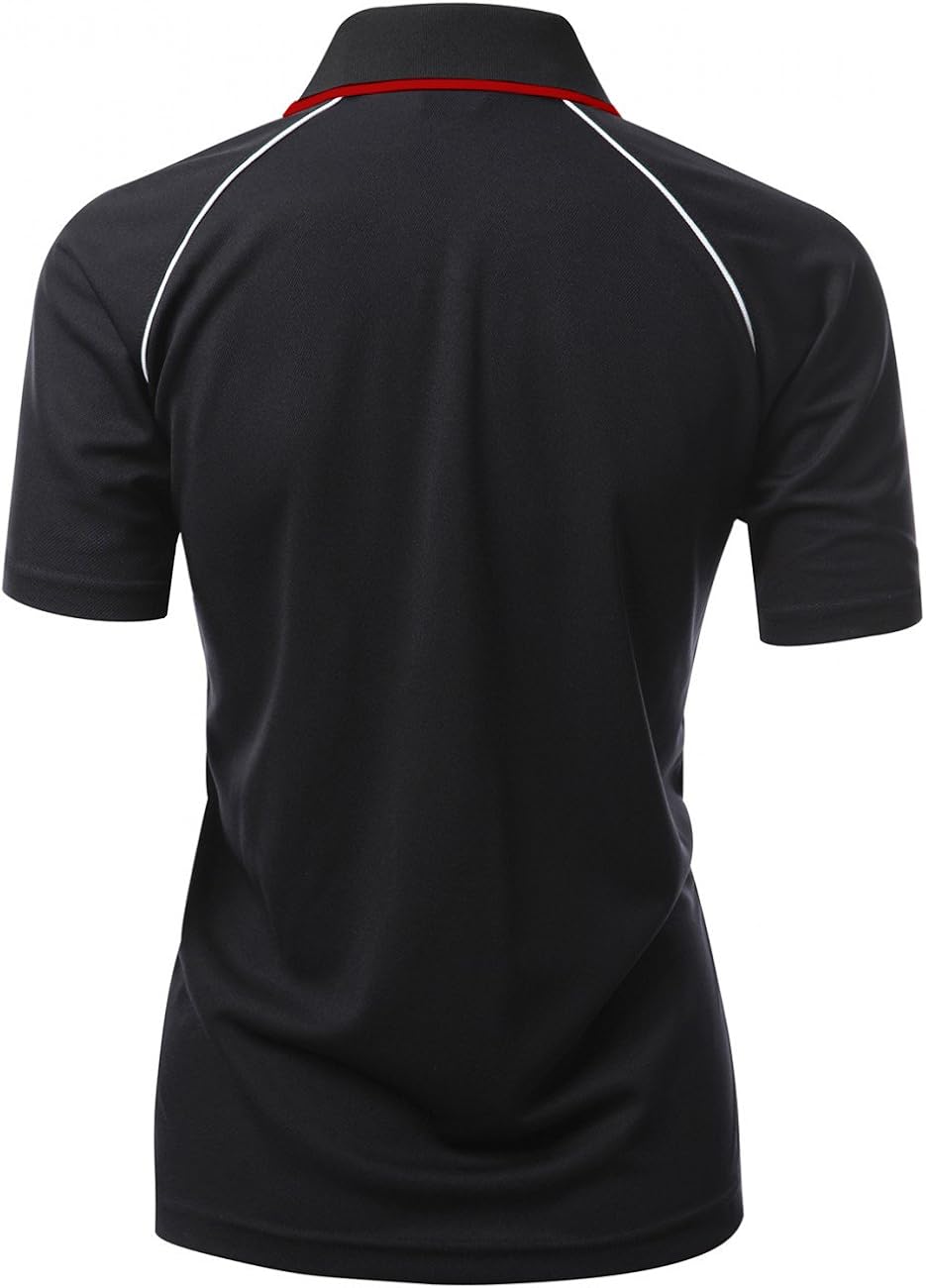 Women's Coolmax 2 Tone Collar Zipup Polo T-Shirt at  Women’s Clothing store