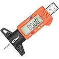 GODESON Tire Tread Depth Gauge - Large LCD Display/Zero Reset,1 Inch/25.4 mm Digital Tire Depth Gauge,Orange Tread Depth Gaug