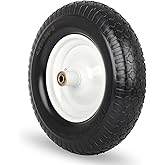 GICOOL 16" Solid Wheelbarrow Tire, 4.80/4.00-8" Flat-Free Tire and Wheel, 6" Centered Hub, 5/8" Axle Bore Hole for Wheel Barrow Garden Utility Cart Replacement