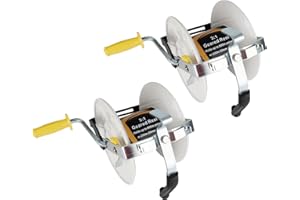 L-FENCE LYDITE FENCE Electric Fence Reel 3:1 Geared Electric Fencing Standard Reels with Crank Geared Polywire Reel Stabilizer 2 Pack