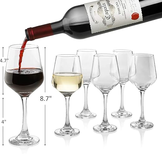 Amazon Com Premium Wine Glasses 14 Ounce Lead Free Clear