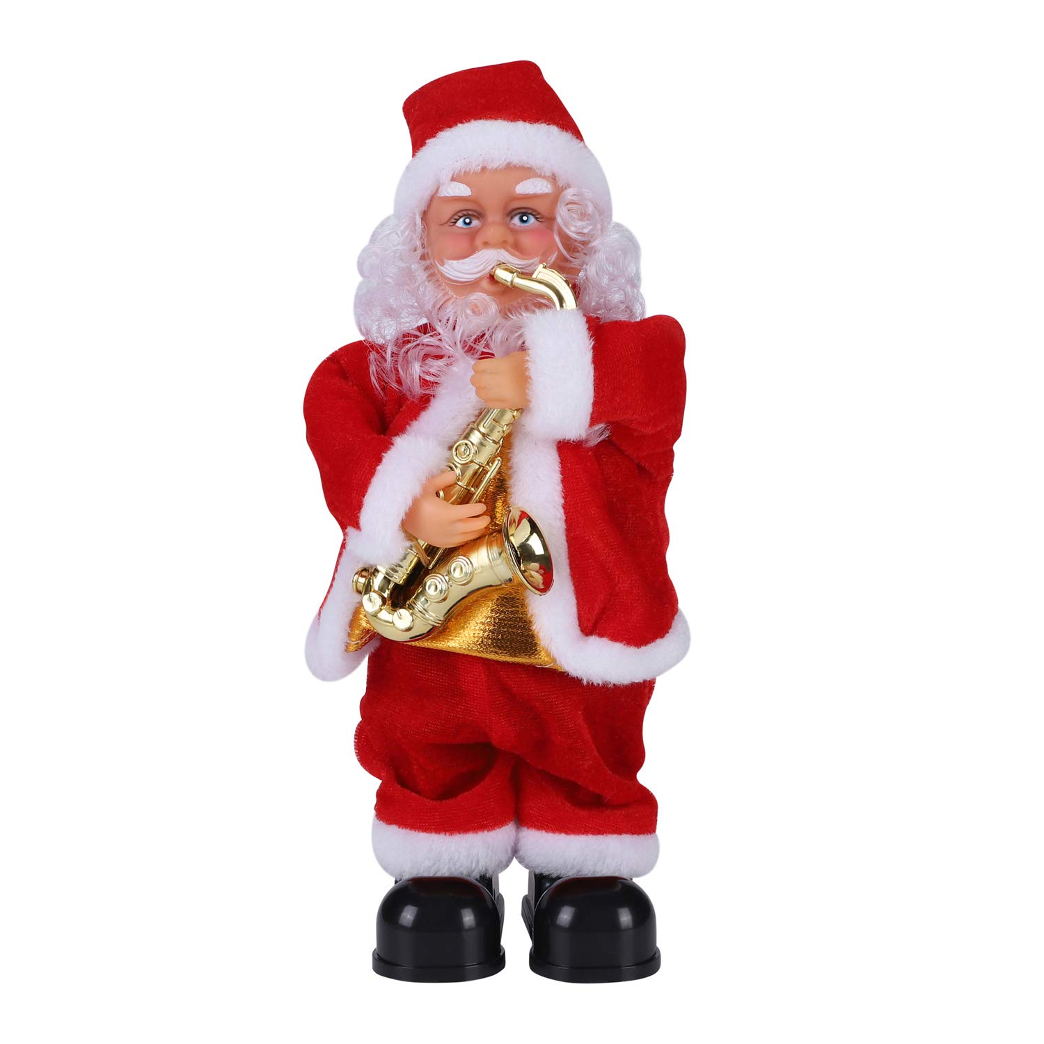 Xmas Electric Santa Claus 12'' Singing Dancing Santa Claus Ornaments Figure Creative Musical Doll Novelty Christmas Decorations Christmas Ornaments for Home Fireplace
