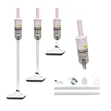 TROURAY 6-in-1 Rechargeable Household Stick Vacuum Cleaner, Convertible to Handheld, for All Kinds of Cleaning in Your Home on Hard Floors, Upholstery, Sofas, Cars (Pink)