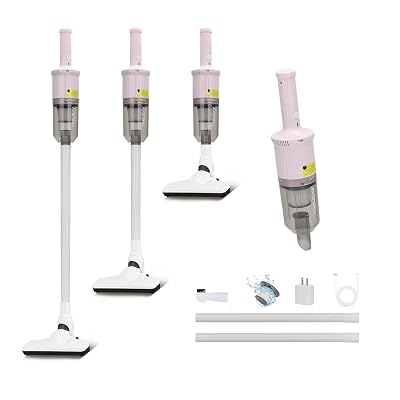 TROURAY 6-in-1 Rechargeable Household Stick Vacuum Cleaner, Convertible to Handheld, for All Kinds of Cleaning in Your Home on Hard Floors, Upholstery, Sofas, Cars (Pink)
