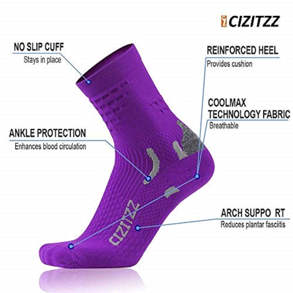 CIZITZZ All-Season compression Crew Work Sock Mens, Women Winter Hiking Athletic Socks Outdoor Sports Socks,Black,S/M